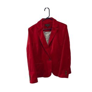 Talbots Vibrant Red Velvet Blazer